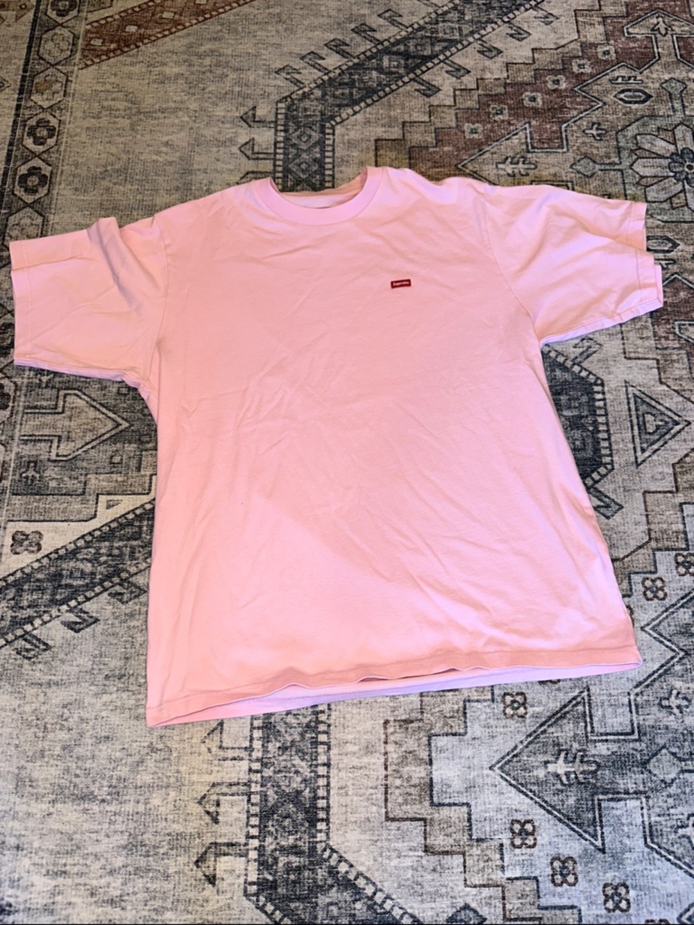 Supreme Pink Small Box Logo Crewneck T-Shirt